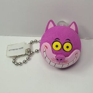 Disney Alice in Wonderland Keychain Pink Foam Ball Cheshire Cat 1" with Tag